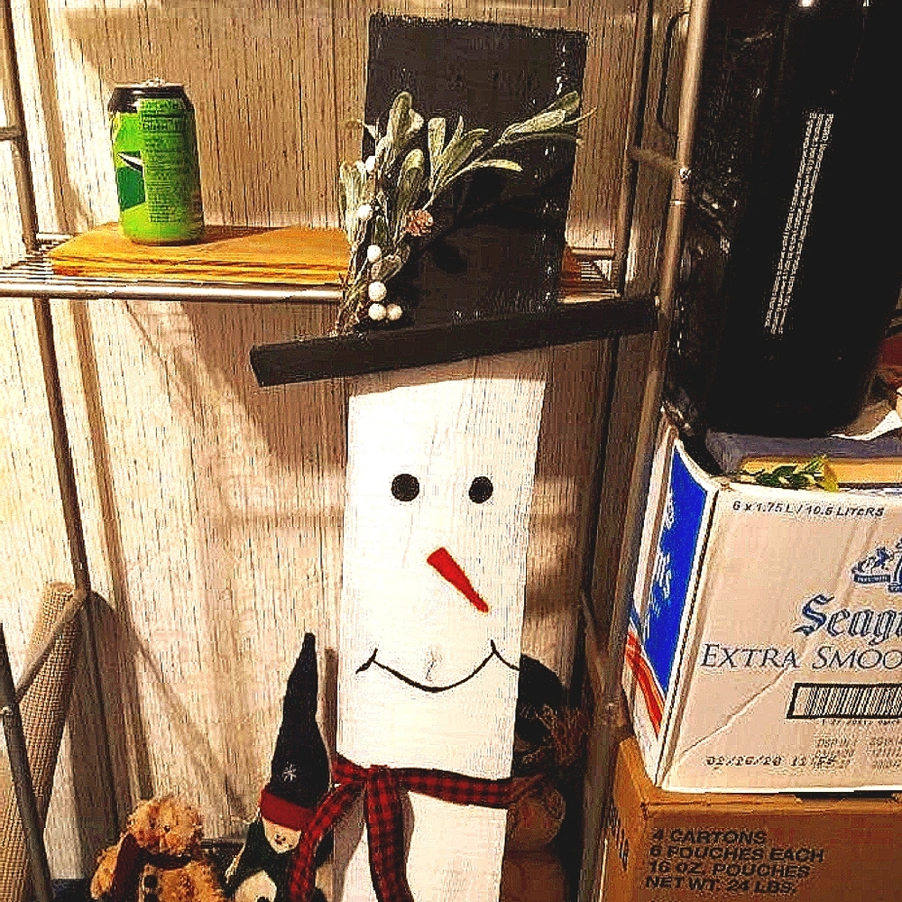 Wooden SnowMan Outside Christmas Decorations